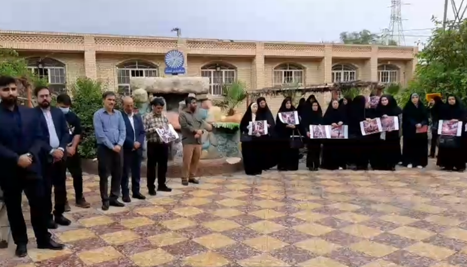 اجتماع دانشجویان شهرستان اندیمشک در محکومیت جنایات صهیونیست‌ها در غزه