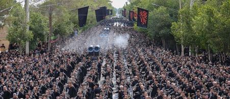 دسته روی عزاداران حسینی ،صبح تاسوعا در گرگان