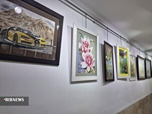 نمایشگاه نقاشی سیاه قلم معلول ضایعه نخاعی در سیرجان