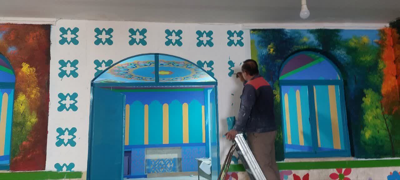 رنگ آمیزی و شاداب سازی مدارس شهرستان پلدشت در آستانه بازگشایی مدارس